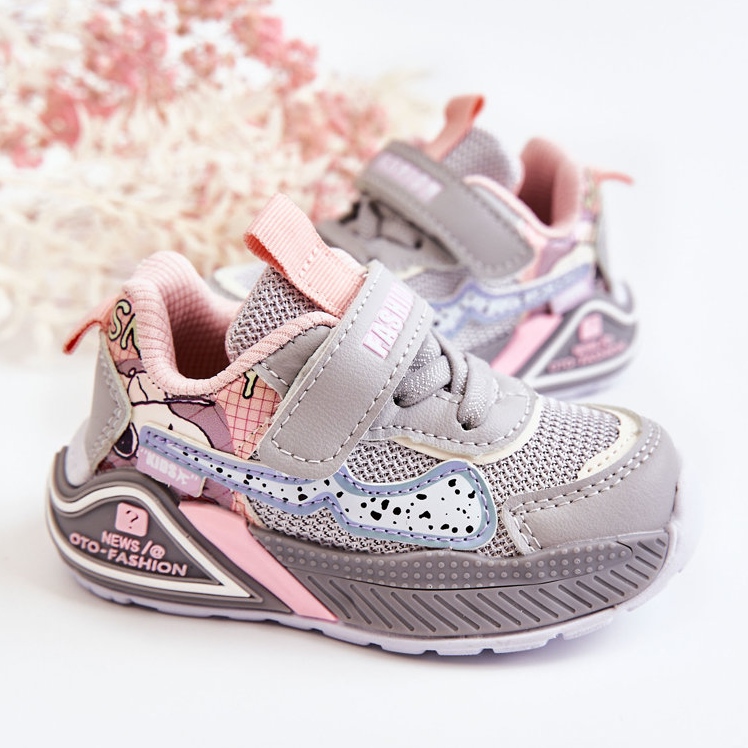PJ2 Deportivas Ligeras Infantiles Snoopy Gris rosado 2