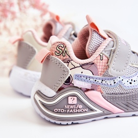 PJ2 Deportivas Ligeras Infantiles Snoopy Gris rosado 4