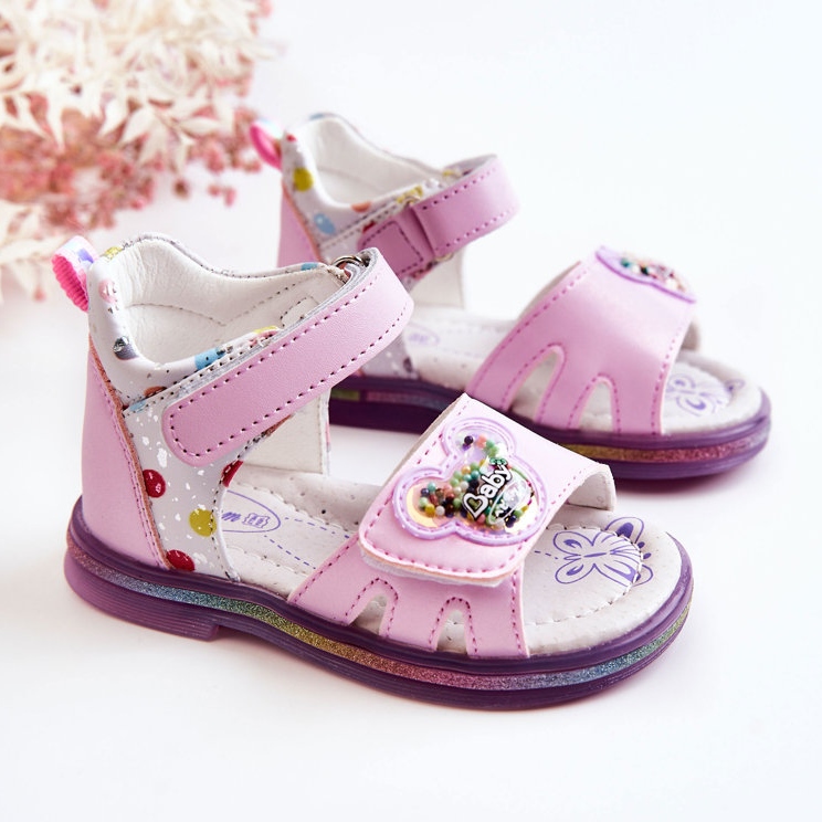 PJ2 Sandalias Infantiles Piel Dotty Violeta púrpura 2