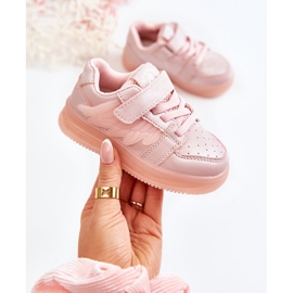 PA1 Deportivas Infantiles De Piel Con Velcro Angel Rosa rosado 3