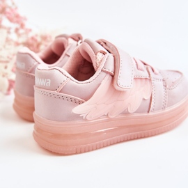 PA1 Deportivas Infantiles De Piel Con Velcro Angel Rosa rosado 4