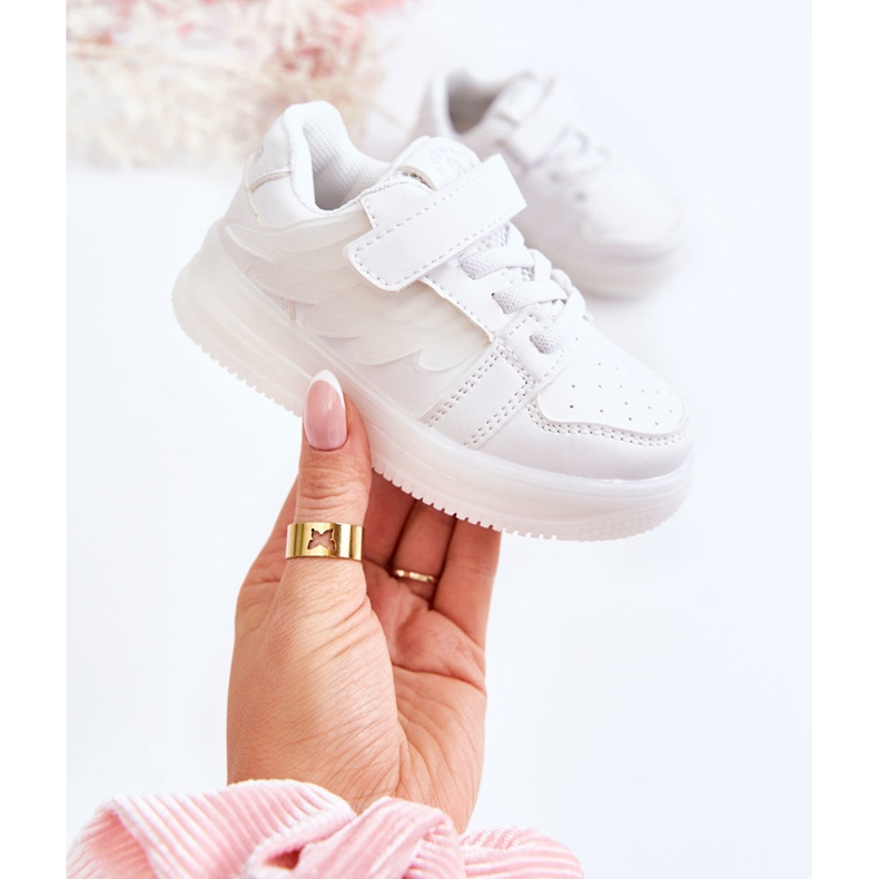 PA1 Deportivas Infantiles De Piel Con Velcro Angel Blanco 1