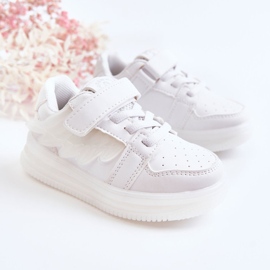 PA1 Deportivas Infantiles De Piel Con Velcro Angel Blanco 2