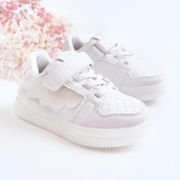 PA1 Deportivas Infantiles De Piel Con Velcro Angel Blanco 2