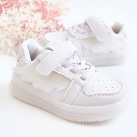 PA1 Deportivas Infantiles De Piel Con Velcro Angel Blanco 3