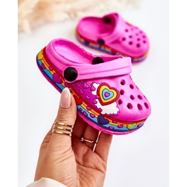 Pantuflas Infantiles De Espuma Kroks Fucsia Charie rosa 2
