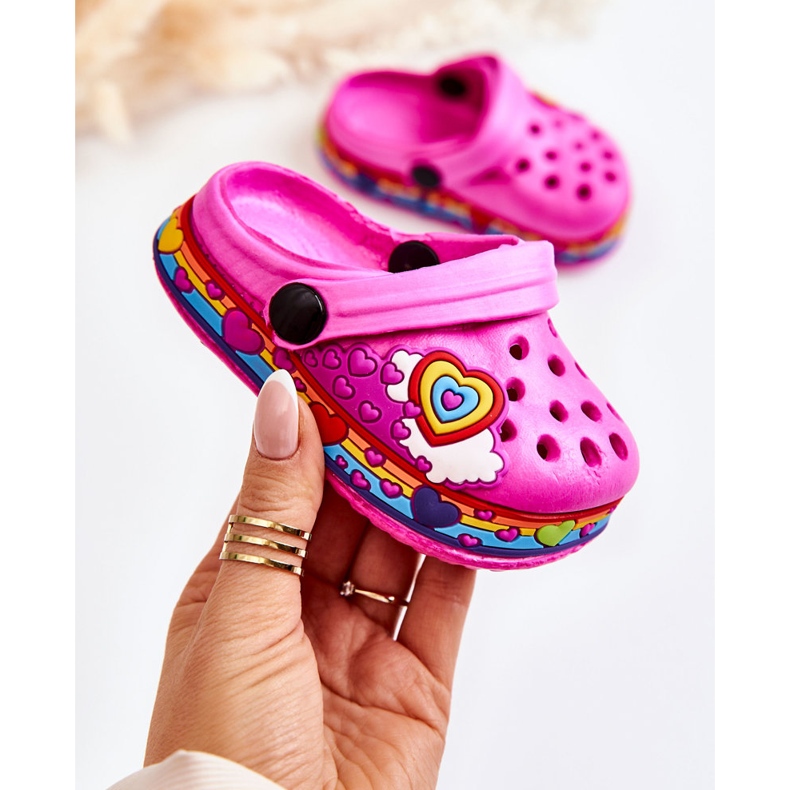 Pantuflas Infantiles De Espuma Kroks Fucsia Charie rosado 2