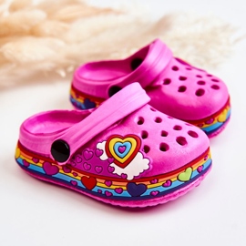 Pantuflas Infantiles De Espuma Kroks Fucsia Charie rosado 1