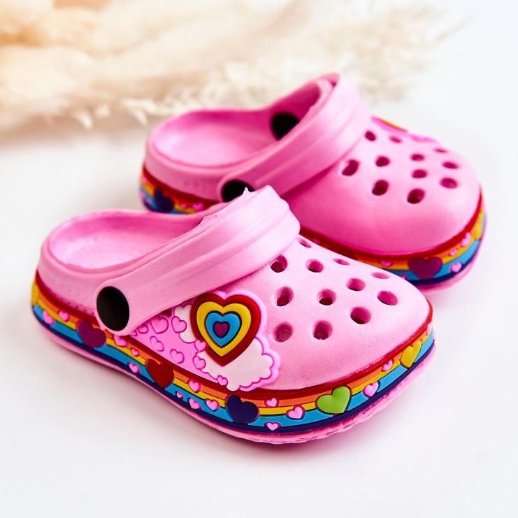 Pantuflas Infantiles Espuma Crocs Rosa Charie rosado 2