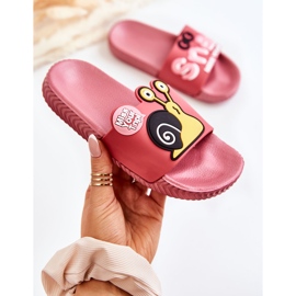 Pantuflas Infantiles Caracol Rosa Oscuro Claro 1