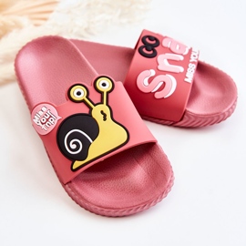 Pantuflas Infantiles Caracol Rosa Oscuro Claro 2