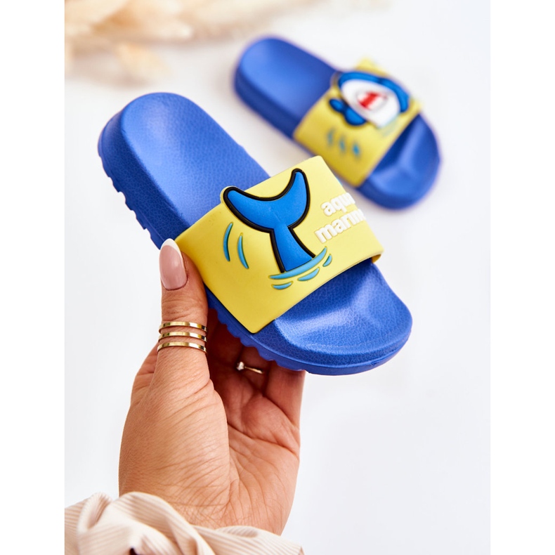 Pantuflas Infantiles Ligeras Sharky Amarillo-Azul 1