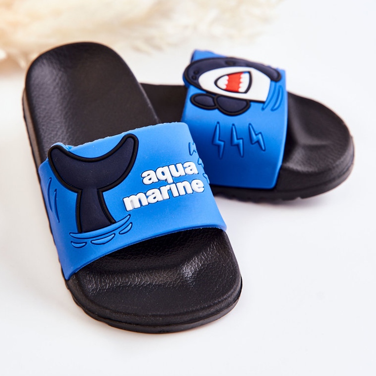 Pantuflas Infantiles Ligeras Sharky Azul Oscuro negro 2