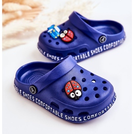 BM Pantuflas Infantiles Ligeras Crocs Con Decoración Bertis Azul Marino 3