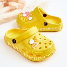 Pantuflas Infantiles Ligeras Con Adorno Bertis Amarillo 3