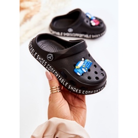 Pantuflas Infantiles Ligeras Kroks Con Adorno Bertis Negro 1