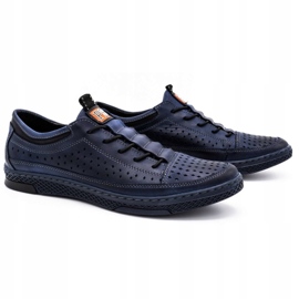 Polbut Zapatos de cuero para hombres para el verano K22 azul marino 2