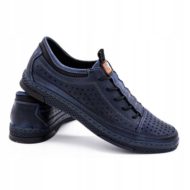 Polbut Zapatos de cuero para hombres para el verano K22 azul marino 3