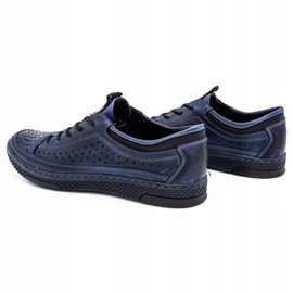 Polbut Zapatos de cuero para hombres para el verano K22 azul marino 5
