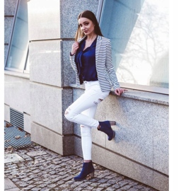 Olivier Sara Botas de tacón azul marino 4