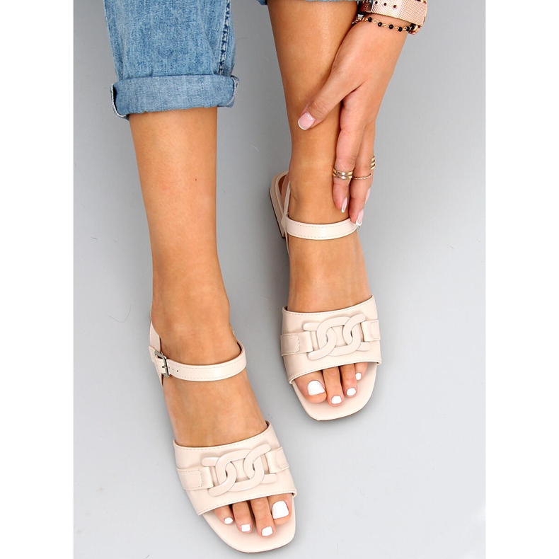 Sandalias tacón bajo Iona Beige 2