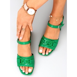 Sandalias tacón bajo Iona Green verde 2