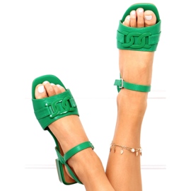 Sandalias tacón bajo Iona Green verde 1