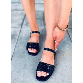 Sandalias tacón bajo Iona Negro 2