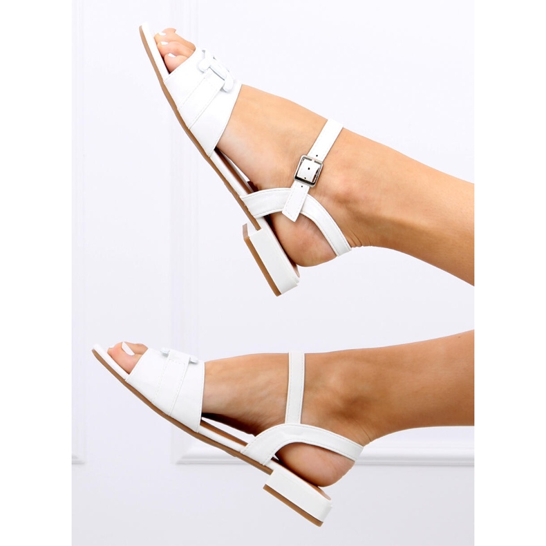 Sandalias tacón bajo Iona White blanco 1
