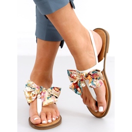 Chanclas con lazo Odette Blanco 5
