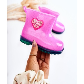 Botas de Agua Infantil Brocado Fucsia rosado 5