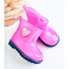 Botas de Agua Infantil Brocado Fucsia rosado 3