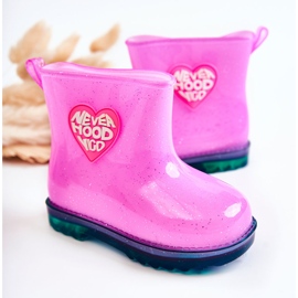 Botas de Agua Infantil Brocado Fucsia rosado 2 Botas de Agua Infantil Brocado Fucsia rosado 2