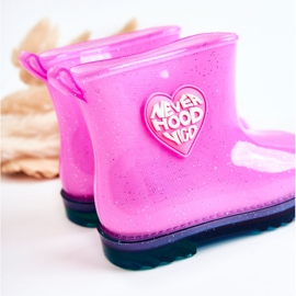 Botas de Agua Infantil Brocado Fucsia rosado 4
