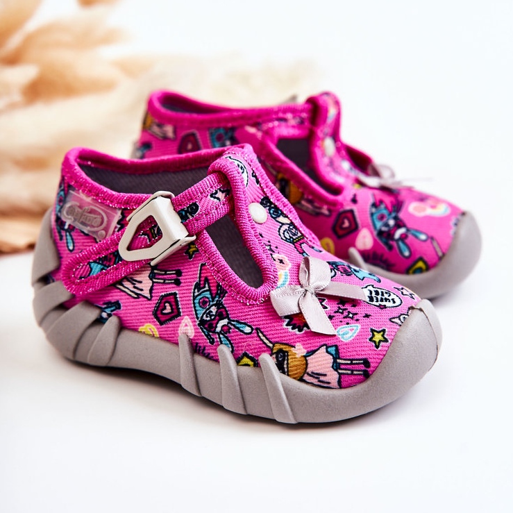 BEFADO S.A. Zapatillas Befado Supergirl Con Lazo 110P457 Rosa-Gris rosado 1