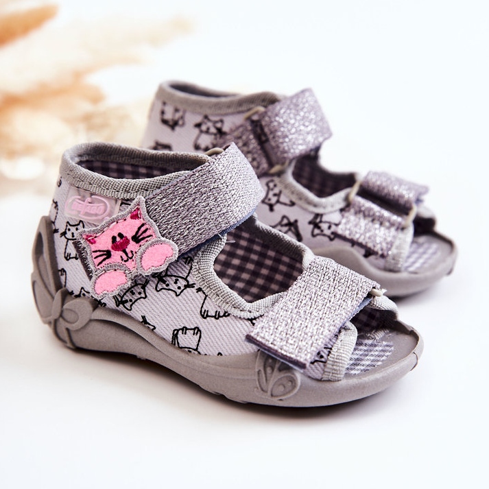 BEFADO S.A. Sandalias Chanclas Befado Velcro Gatos 242P102 Gris 1