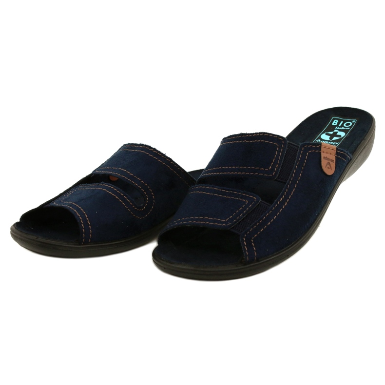 Adanex Zapatillas casa mujer BIO Nature 26027 Azul marino 3