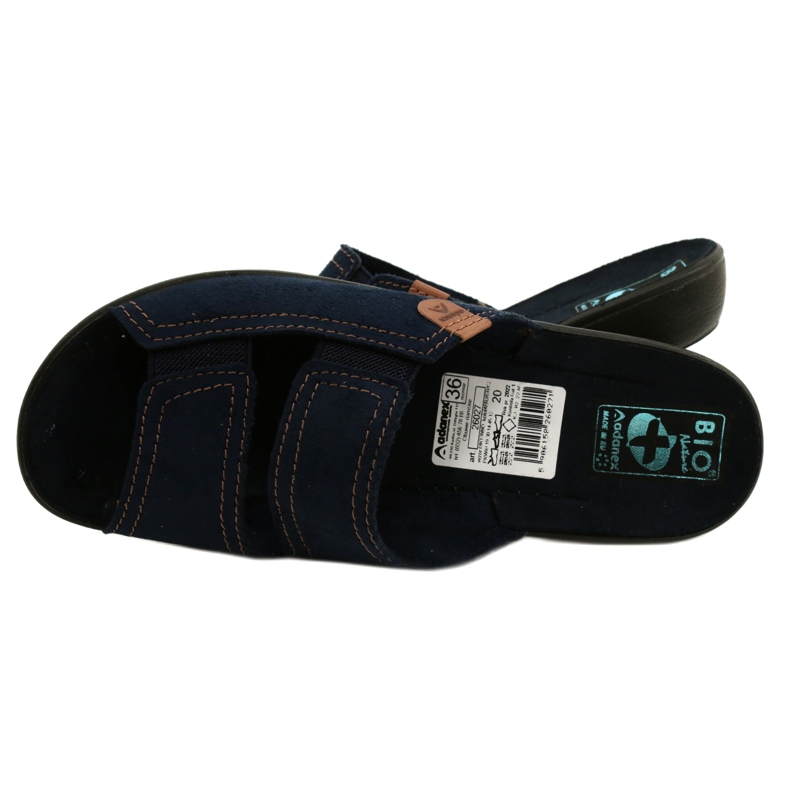 Adanex Zapatillas casa mujer BIO Nature 26027 Azul marino 5