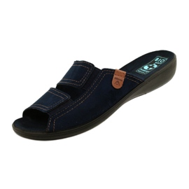 Adanex Zapatillas casa mujer BIO Nature 26027 Azul marino 4