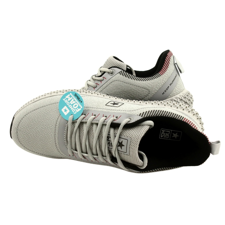 NEWS Zapatos deportivos para hombres 22mn37-4920 gris cómodo inserto 5
