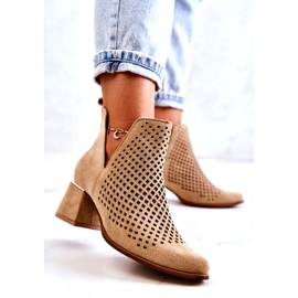 Botas Ante Calado Lewski Shoes 3165 Beige 3