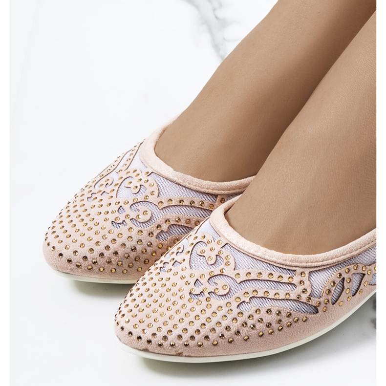 Bailarinas beige con adornos Selam calados 1 Bailarinas beige con adornos Selam calados 1