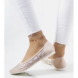 Bailarinas beige con adornos Selam calados 2