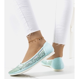 Bailarinas verdes con adornos Astrid calados 1 Bailarinas verdes con adornos Astrid calados 1