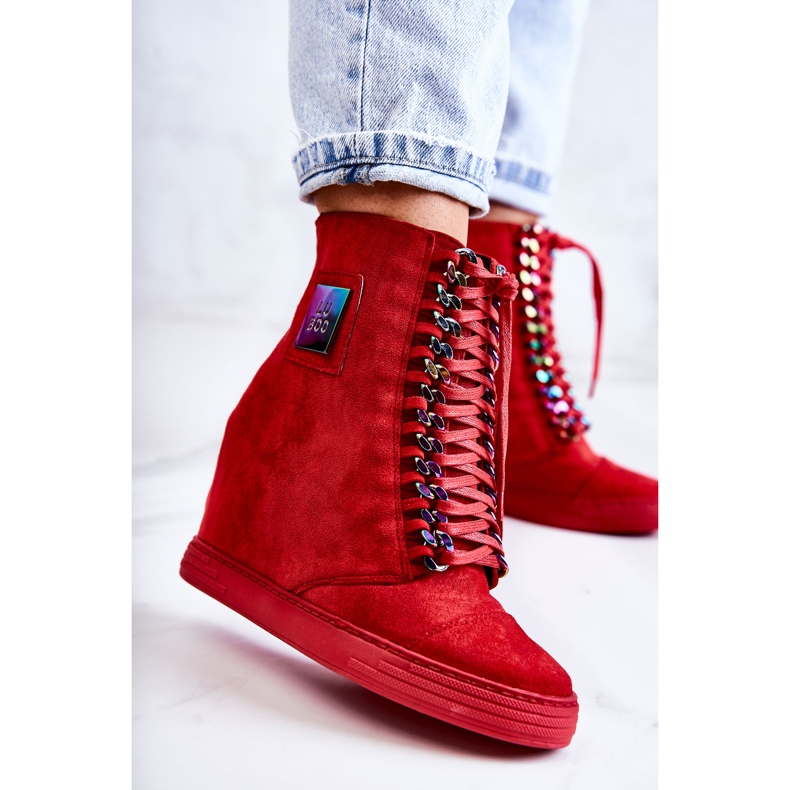 Sneakers Mujer Lu Boo Con Cadenas Ante Multi-Rojo Monica 2 Sneakers Mujer Lu Boo Con Cadenas Ante Multi-Rojo Monica 2