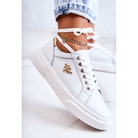 Vinceza Deportivas De Piel Con Adorno Calerie Blanco dorado 3
