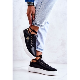 Vinceza Deportivas De Piel Con Adorno Calerie Negro dorado 3