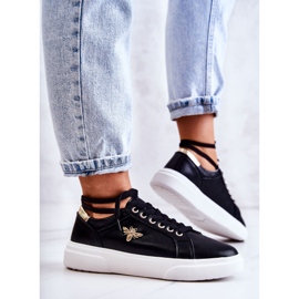 Vinceza Deportivas De Piel Con Adorno Calerie Negro dorado 4