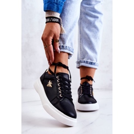 Vinceza Deportivas De Piel Con Adorno Calerie Negro dorado 1