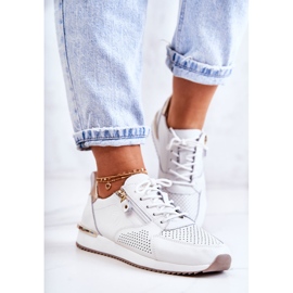 Vinceza Deportivas Mujer Piel Deportivas Deportivas Blanco Horessa dorado 4
